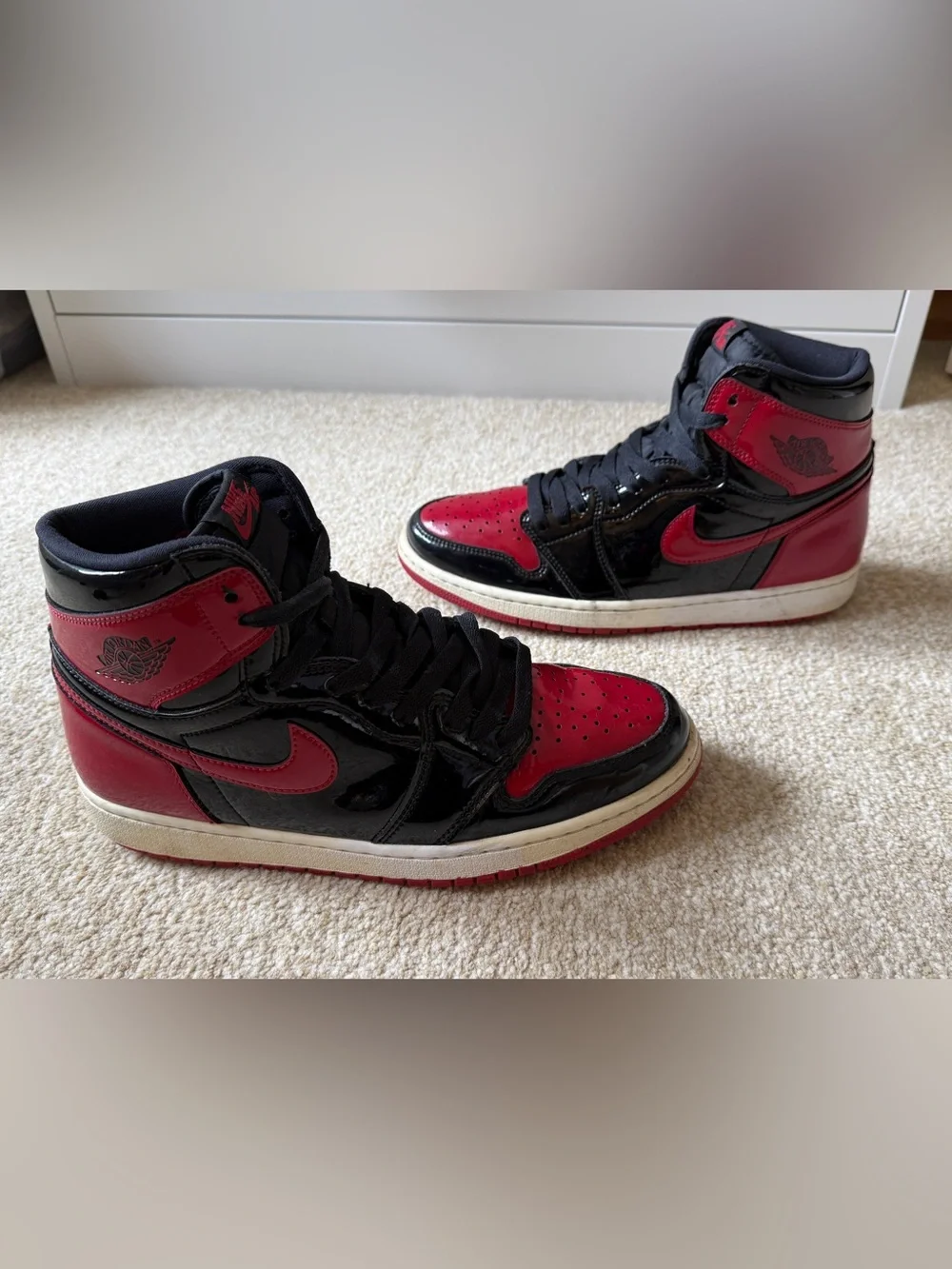 🏀Air Jordan 1 Patent Bred Retro High OG Size 13 Mens Sneakers 2021 555088-063